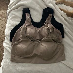 3 Pack Plus-size Lightly Lined Seamless Rib Scoop Bralettes